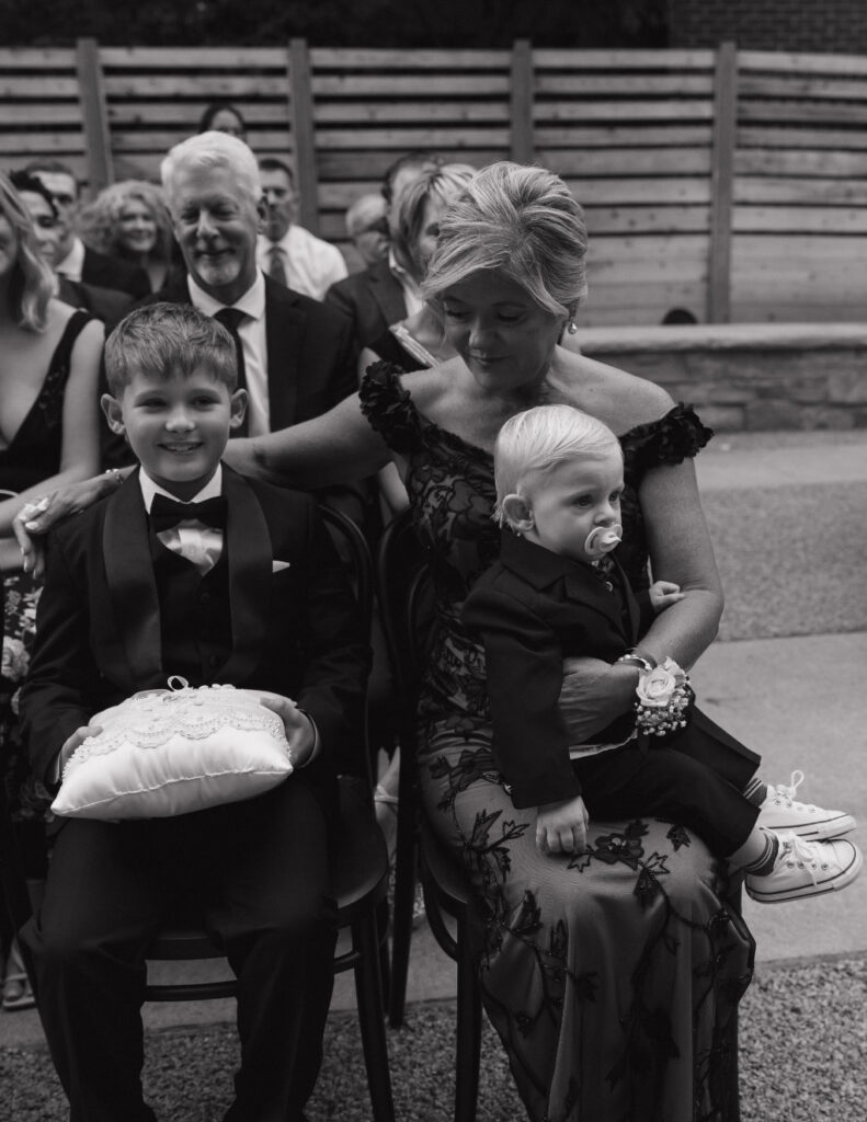 Family members at a wedding in downtown Columbus OH.